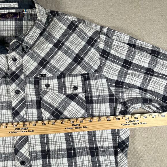 Akoo Mens Long Sleeve Button Down Size 3XL (runs small) Elbow Patch Embroidery - Picture 5 of 7